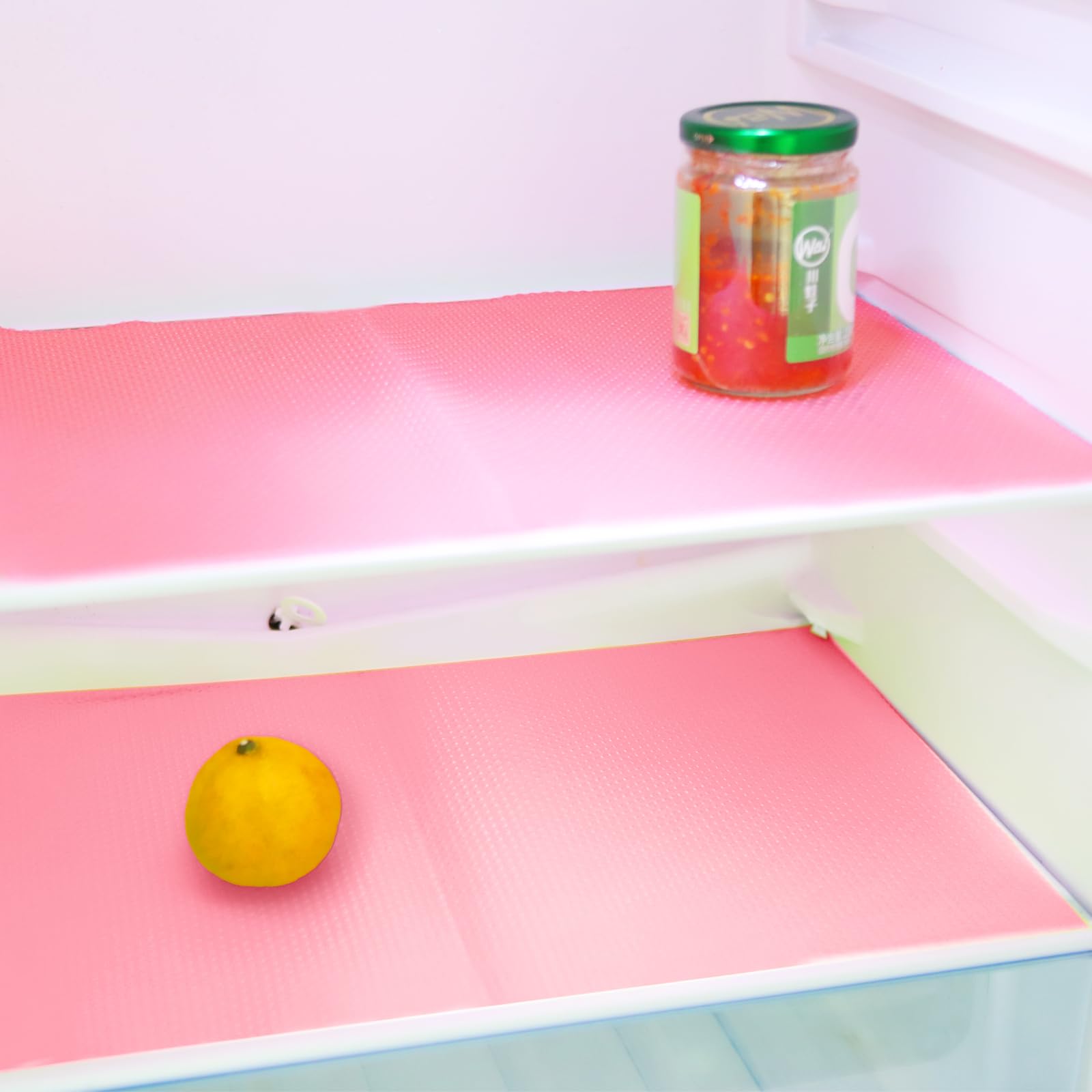 Photo 1 of Refrigerator Liners, 2PCS Fridge Liners, Wire Shelf Liner, Cabinet Liners for Shelves Waterproof, Drawer Liners, Shelf Liners for Kitchen Cabinets, Refrigerator Mat(Red)