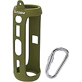 LTGEM Silicone Carrying Travel Case Compatible with JBL FLIP 5 Waterproof Portable Speaker with Extra Carabiner - Green