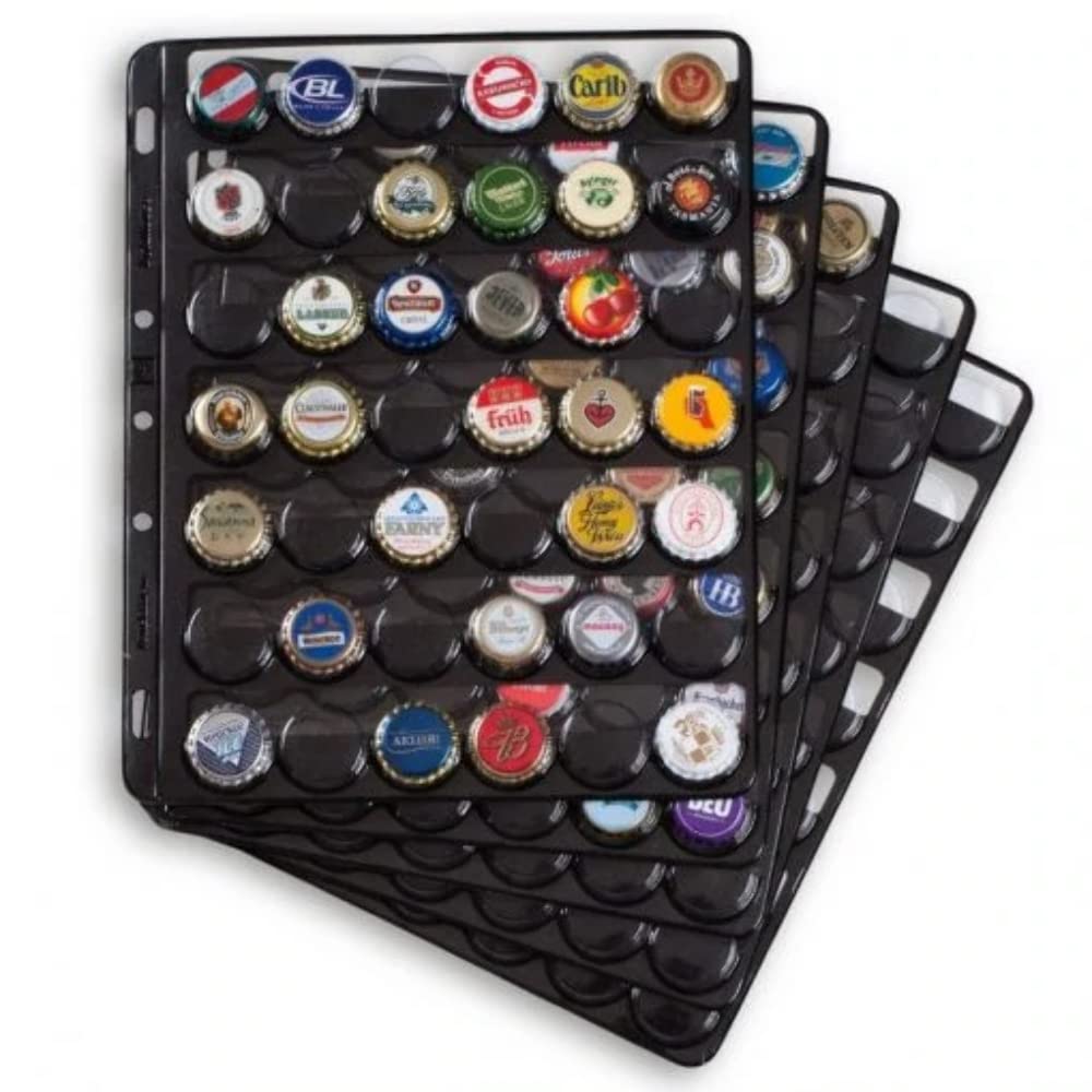Leuchtturm 305080 Compart plastic sleeves for 42 bottle caps or champagne caps - pack of 5, for Grande binders