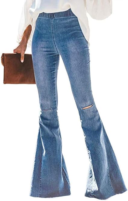 elastic waist bell bottoms