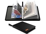 Important Document Organizer Zipper Binder,Fireproof Document Bag for Birth Certificate Protector, Waterproof Bill Organizer in Case I Go Missing Binder for Home Safe, 4 Ring Receipt Holder (Black)