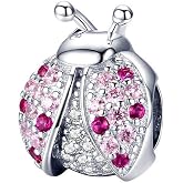 Amoony Charm Ladybug Sterling Silver Animal Charm for Pandora Bracelet