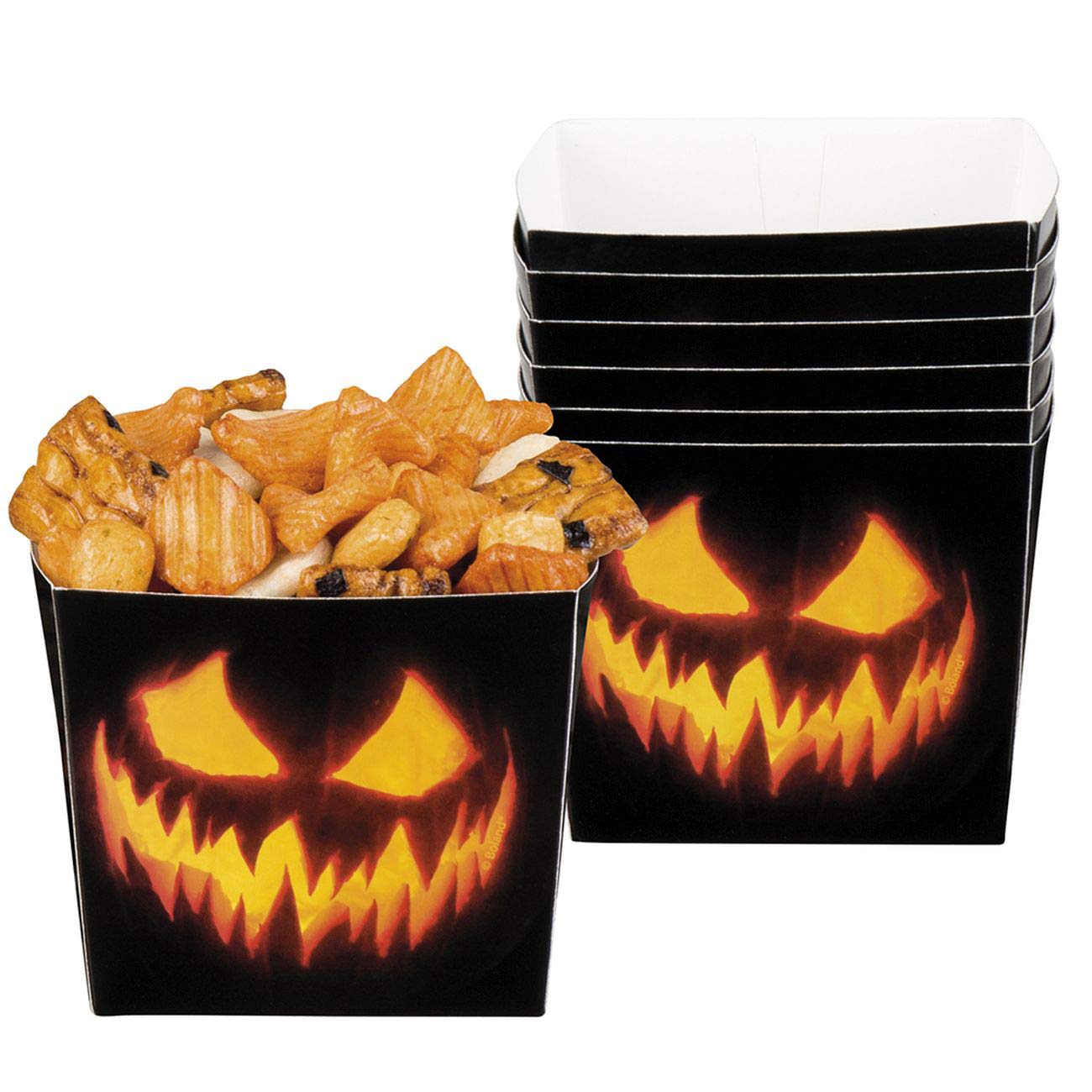 Boland 10134183 6 Bowls Scary Pumpkin, Black/Orange