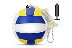 Hamino Tetherball Ball and Rope, Portable Tetherball Set – Heavy-Duty Base, Poles, PU Leather Ball, Nylon Rope & Pump – Backyard, Beach, Family Yard Game for Adults and Family