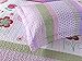 MarCielo 2 Piece Kids Bedspread Quilts Set Throw Blanket for Teens Girls Bed Printed Bedding Coverlet, Twin Size, Purple Floral Striped (Twin)