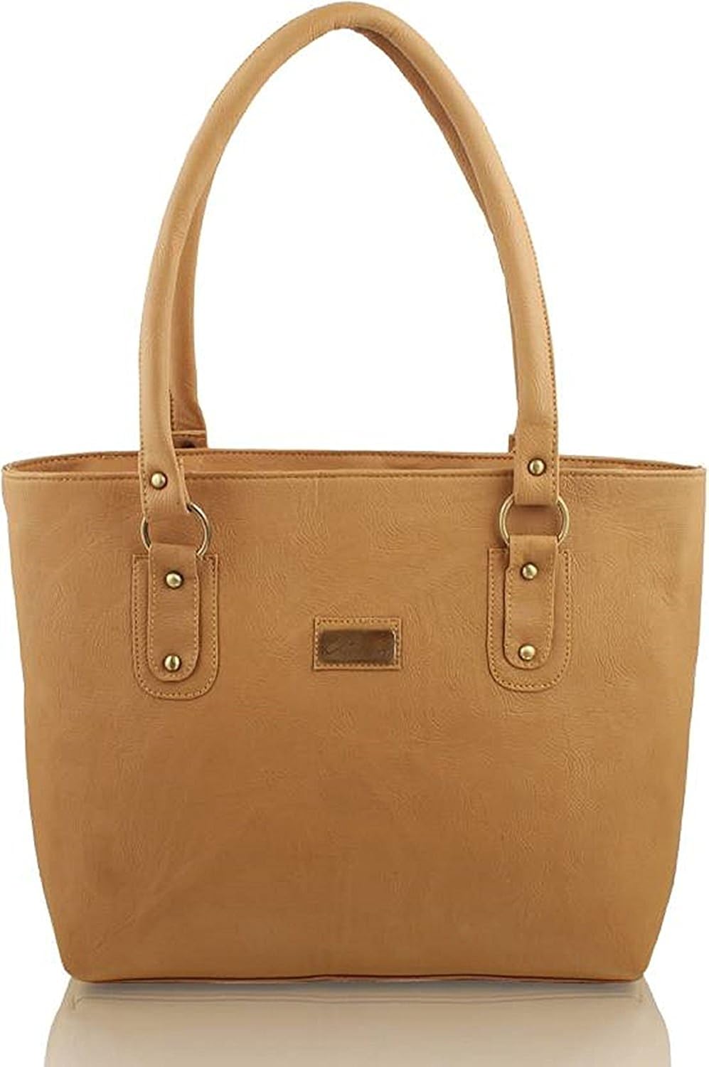 flora premium pu leather women's handbag (light brown color)