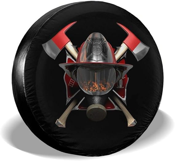HHFDGHUI Firefighter Firemen Universal Spare Tire Wheel Cover Covers for Trailer Jeep Rv SUV
