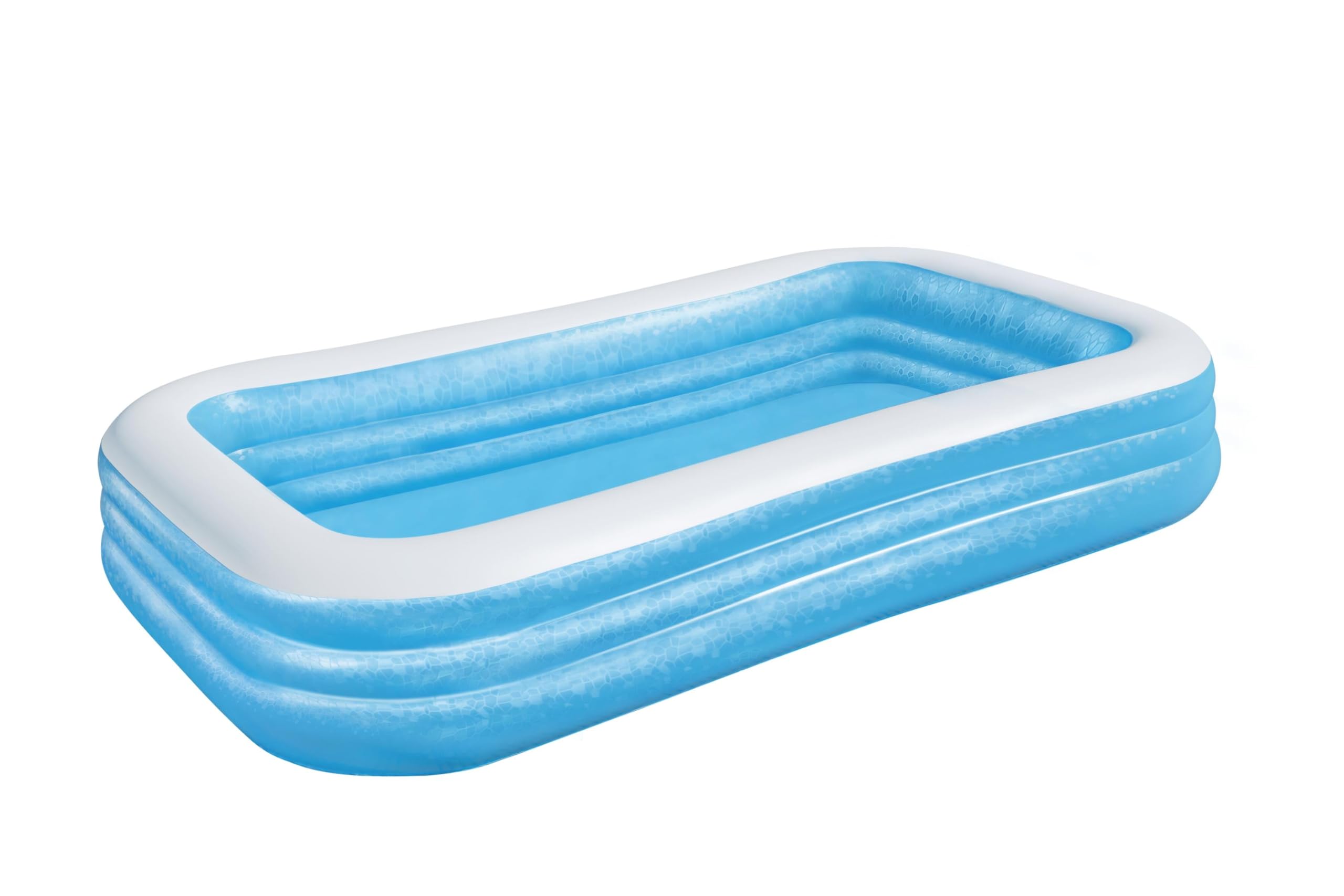 Bestway Family Pool Deluxe, Pool rechteckig für Kinder, leicht aufbaubar, blau, 305x183x56 cm