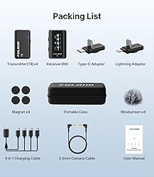 FULAIM X6 Wireless Lavalier Microphones with 4
