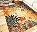 Modern Boho Retro Style Abstract Living Room Floor Carpets, Non-Skid Indoor/Outdoor Large Bohemian Distressed Area Rugs, 52