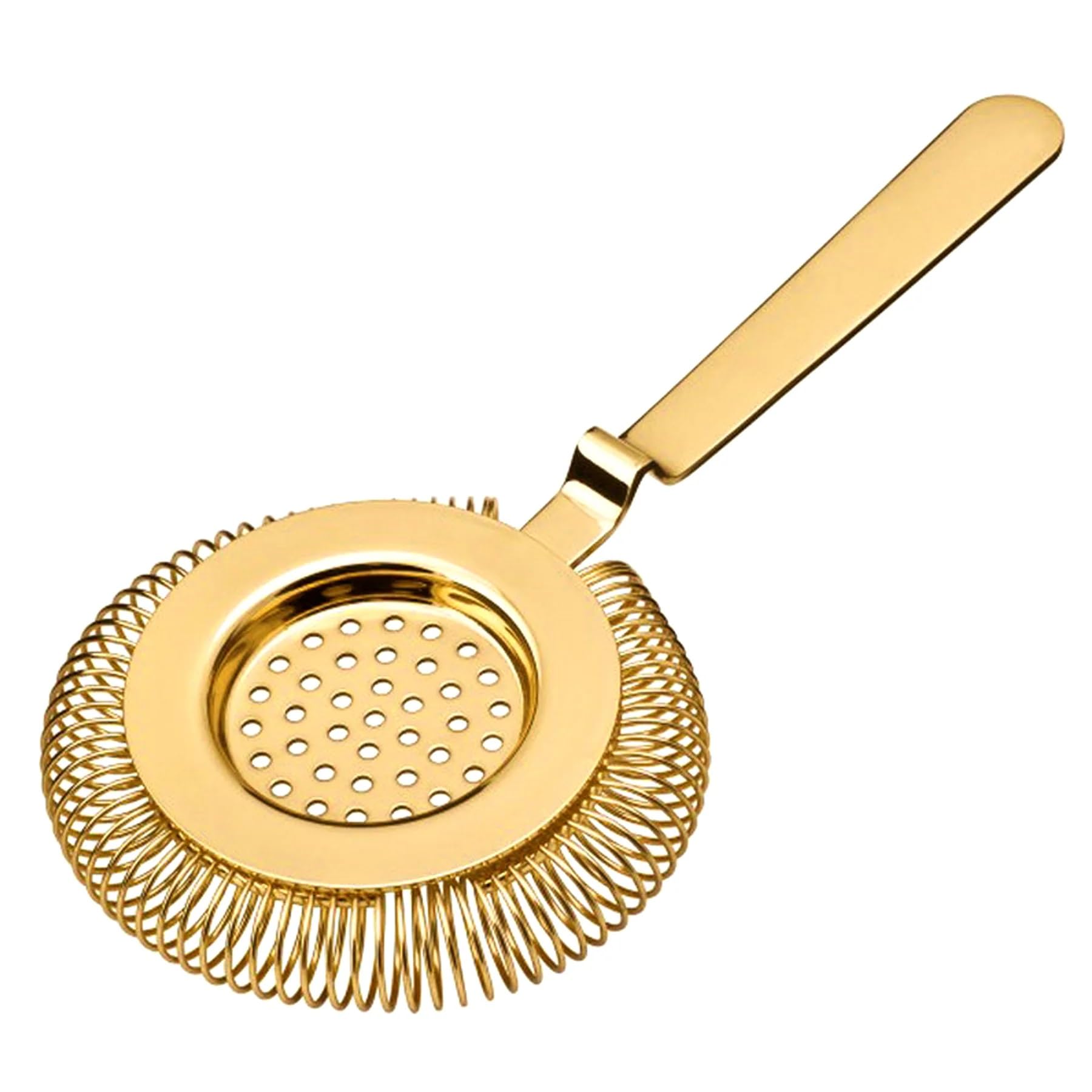 Professional Gold Cocktail Strainer for Shaker and Mixing Glass, 304 Stainless Steel, Built-in Stability Notch, Mixology Accessory (4 Colours Available)