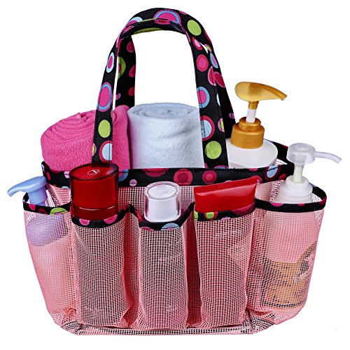 Topfox 8-Pocket Bath Organizer Bag, Pink - Thumbnail 2