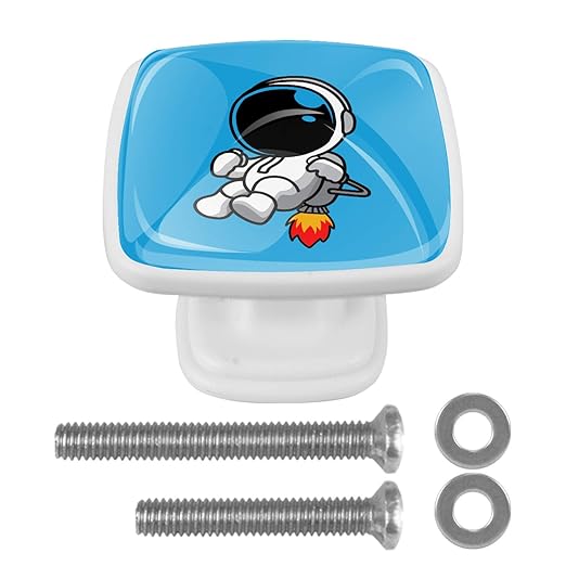 Schrankknöpfe und zieht Astronautenrakete blau Bücherregal Knöpfe