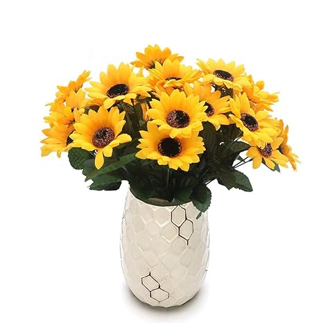 Buy Conjugal Bliss Artificial Silk Sunflower Flowers Vase Filler