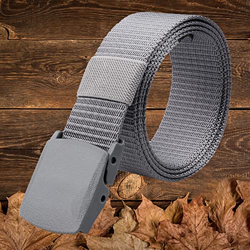 Tactical Belt, Military Style Gun Belt Nylon Canvas Breathable Men Waist Belt with Plastic Buckle