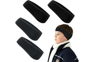 Gvhntk 4 Pcs Kids Ear Warmer Fleece Headband Winter Ear Warmer Headband Fleece Running Ear Muffs for Child Outside Running Sporting (Black,grey)