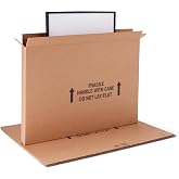 Amazon Basics Flat-Panel TV Moving Box for 50-inch TV, Picture and Mirror, Heavy Duty Sturdy Shipping Container, 48 x 4 x 33 inches, 3-Pack