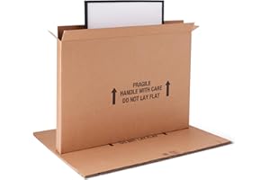Amazon Basics TV Moving Box for 50-inch TV, Picture and Mirror, Heavy Duty Shipping Container, 48 x 4 x 33 inches, 3 Pack