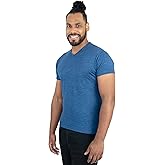 Arms of Andes AoA Men's Alpaca Wool T-Shirt: 160 Ultralight V-Neck | Natural Blue/S