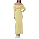 AFRM Women's Betty Off-Shoulder Long Sleeve Lace Ruffle Maxi Bodycon Dress