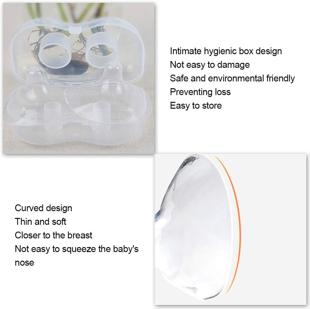 ZJchao Silicone Nipple Protector, 2 Piece Nipple Shield Silicone Nipple Protector Breastfeeding
