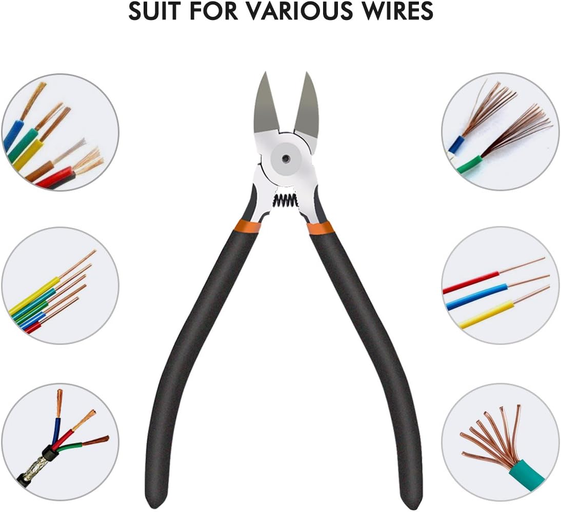 BOENFU Wire Cutter - Precision Side Cutter 6 Inch Cutting Pliers - - 