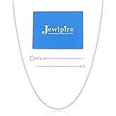 Jewlpire 1MM 925 Sterling Silver Chain Necklace for Women, Cable Chain Sturdy & Shiny & Thin Women's Chain Necklaces 16/18/20/22/24 Inch