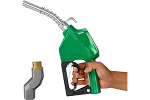 BREARO 3/4" NPT Automatic Fuel Nozzle with Hook, Gas Pump Handle Fuel Nozzle with 3-speed Padlock (9-16 GPM) for Gasoline, Diesel, Biodiesel up to B20, E15 & Kerosene (Green)