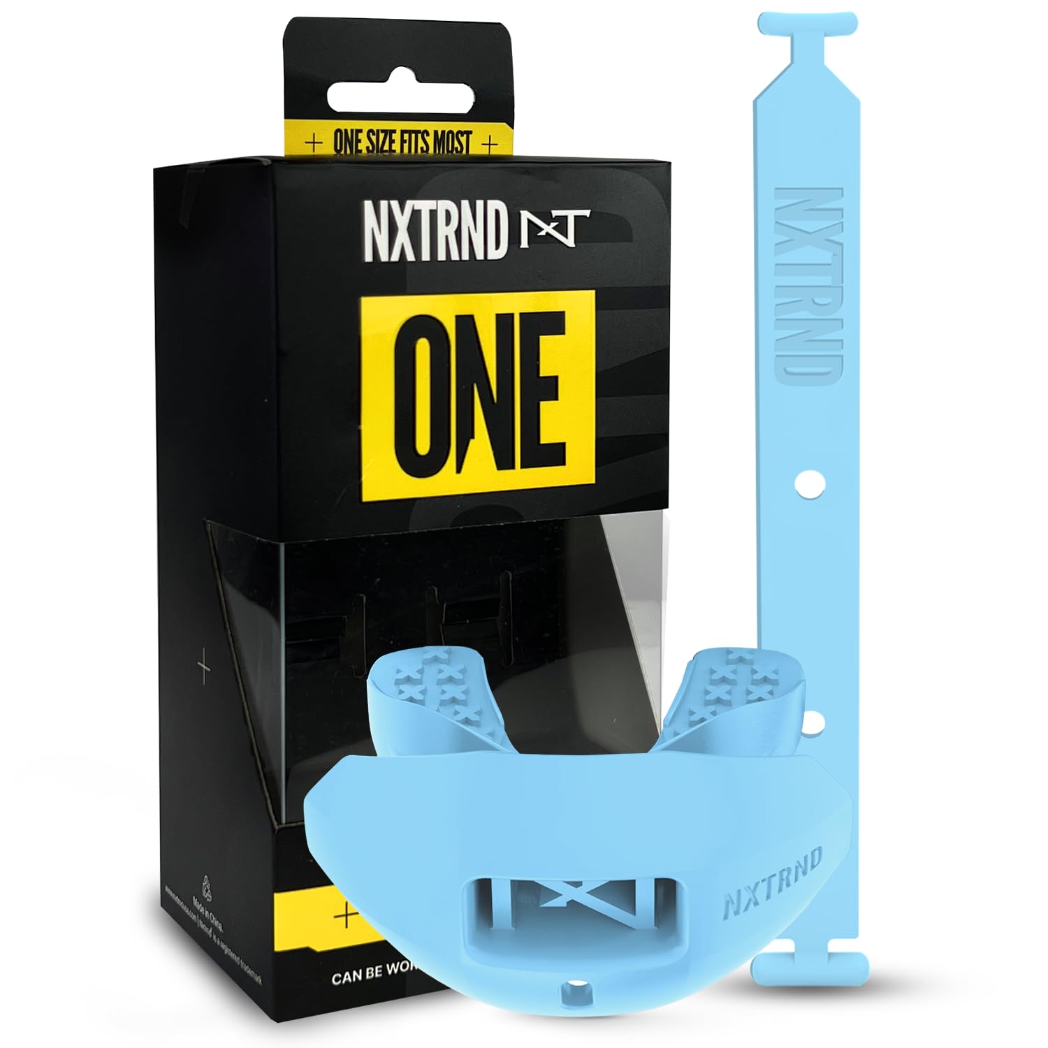 Photo 1 of Nxtrnd One Football Mouth Guard, Strap Included, Fits Adult & Youth (Light Blue)