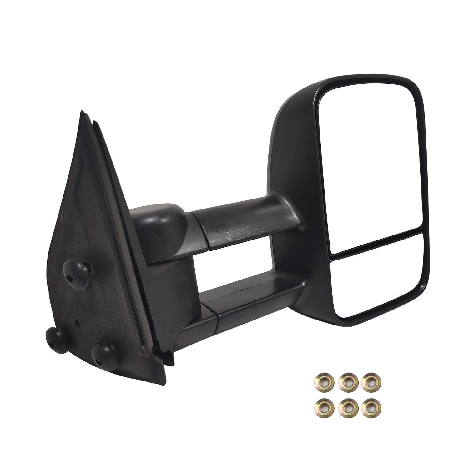 AERDM New Pair Towing Mirrors Side Power Operated Heated Textured Black Telescoping Trailer Fit Chevy/GMC/Cadillac Silverado Sierra Avalanche Suburban Tahoe Yukon XL Escalade EXT