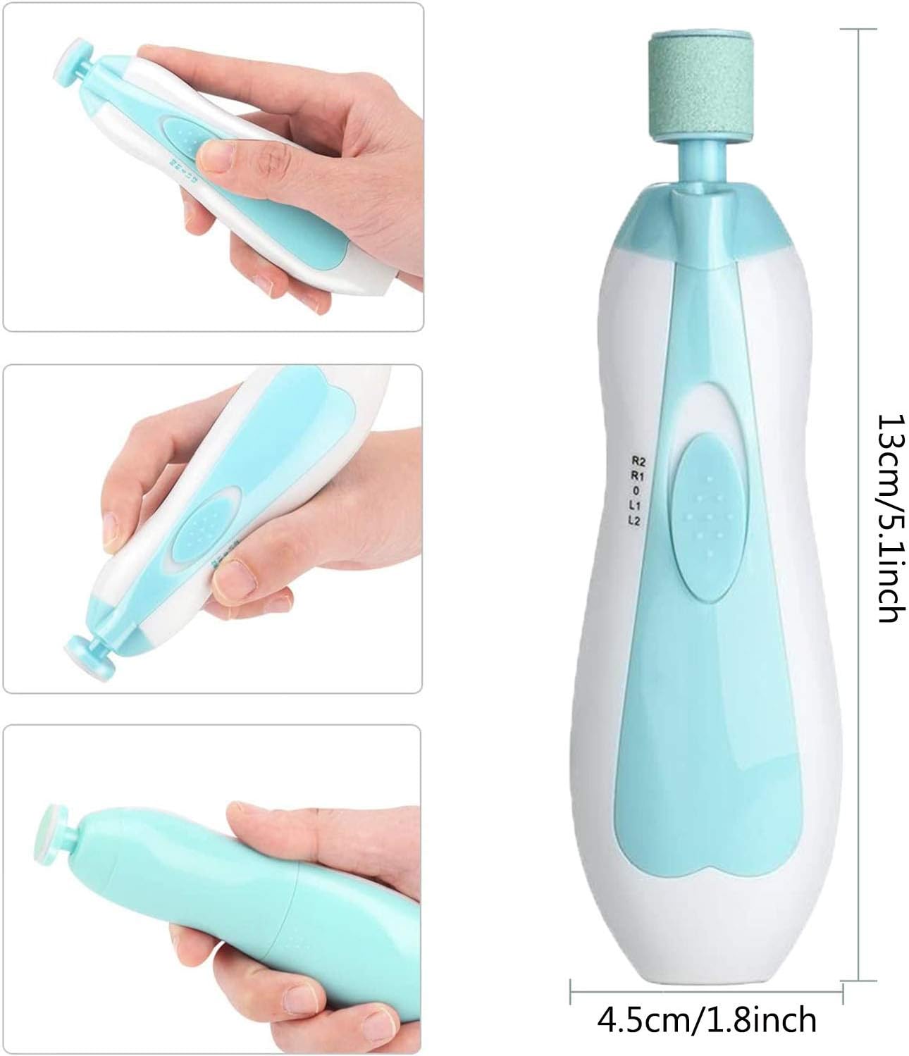 Baby Nail File Trimmer, Electric Baby Nail Clipper, 6 in 1 Baby Electric Nail File with Light, Infant Nail File - Image 3