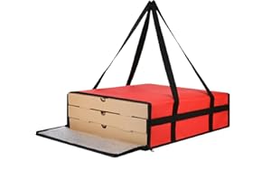 Bodaon Insulated Pizza Delivery Bag, 20" x 20" x 6" Pizza Warmer Bags for Carry Hot, Doordash Bag, Food Warmers for Parties, Pizza Pack Insulation, Pizza Carrier for Door Dash/Grubhub (Red, 1Pk)