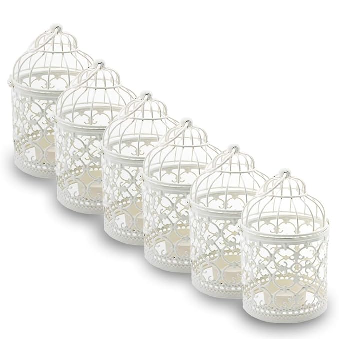 Ciaoed Mini Metal Tealight Hanging Birdcage Lantern, Vintage Decorative