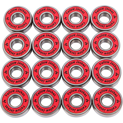 16 Yellow Jacket Premium Inline Skate Bearings, Roller Skate