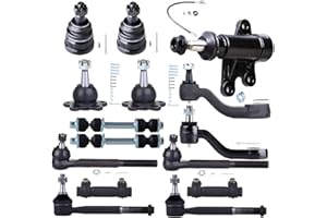 SCITOO 15pcs Front Suspension Kit Tie Rod End Adjusting Sleeve Sway Bar Link Ball Joint Idler Arm Pitman Arm Fit 1993-1999 For Chevy C1500 For GMC C1500