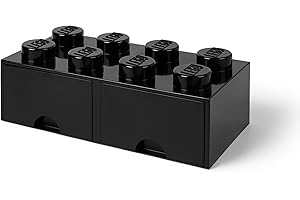 Room Copenhagen, LEGO Brick Drawer - Stackable Storage and Décor - Brick 8, Black
