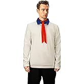 Men's Fred Costume Adult Halloween Costume Tops Men Long Sleeve Shirt with Scarf