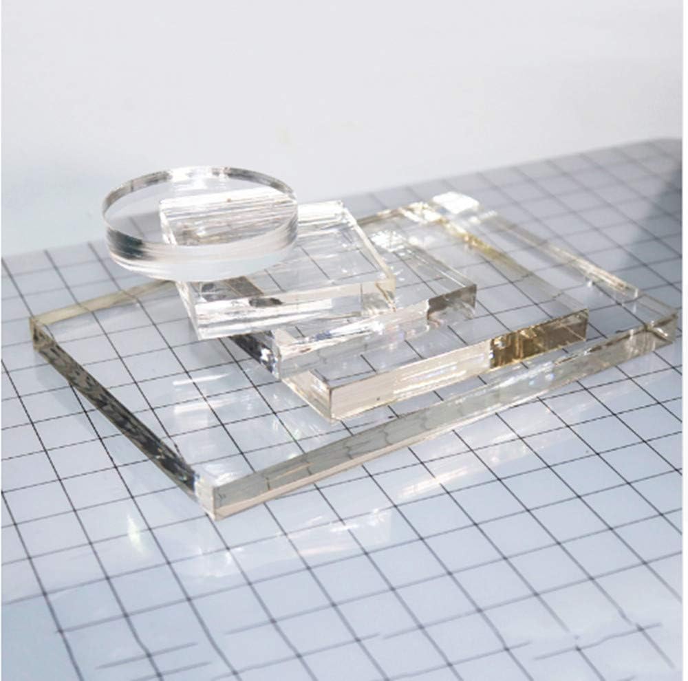 Shopready Acrylic Stamp Block with Grid Lines Assorted Sizes Clear
