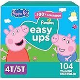 Pampers Training Pants - Easy Ups Girls & Boys - Size 4T-5T, 104 Count, Peppa Pig Potty Underwear (Packaging May Vary)