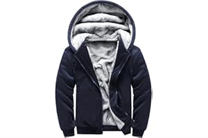 Men's Heavyweight Fleece-Lined Hoodie, Thickened Warm with Kangaroo Pocket for Outdoor & Casual Wear