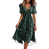 Spring Summer Chiffon Midi Dresses for Women 2026 Elegant Classy Wedding Guest Floral Formal Cocktail Prom Dress