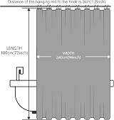 Furlinic Extra Wide Shower Curtain 240x180 cm Purple Polyester Waterproof view 7
