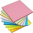 HQCME 9 Pads Lined Sticky Notes 4x4 in Post, 9 Multi Colors Super Sticking Power Memo Pads, Strong Adhesive, 4x4 Sticky Notes Large Eeay for Office, School, Home Use