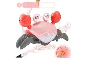 TFS TOP · FANS Pink Crawling Crab Toy 2.0 - Running Cute Sensory Crab Infant Girl month Gift Development Learning Crawl Baby - Voice&Rate Control - Automatic inductive obstacle avoidance - Music&Light