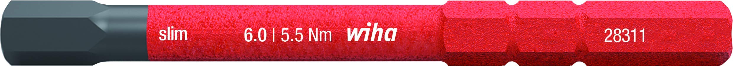 Wiha 2831-18 SW 6.0x75 Slim-Vario VDE Wechselbit, True Red, (37227)