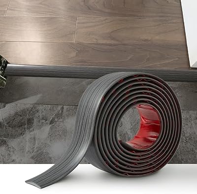 Zayejod 2M Self Adhesive PVC Floor Transition Strip Dark Grey Wood Grain
