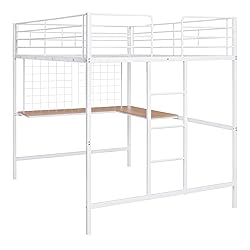 BIADNBZ Full Loft Bed with Built-in L-Shape
