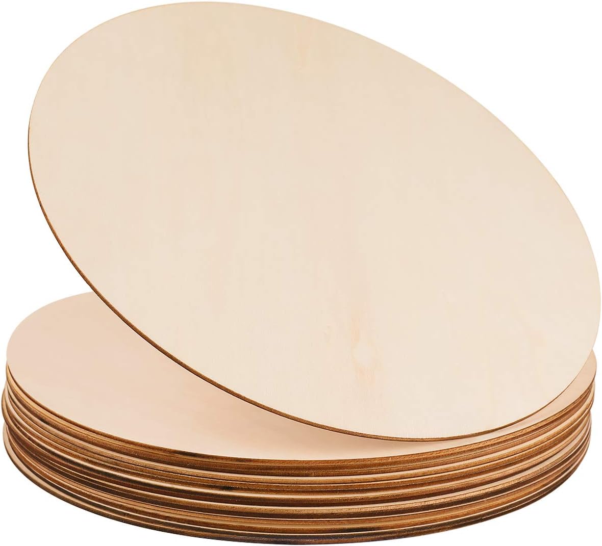 Worown 6 Pieces 12 Inch Unfinished Wood Rounds, Round Wood