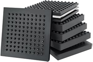 BXI Exercise Equipment Mat - 4 x 4 x 0.8 Inches 4 Pcs Non Slip Noise Reduction Anti Vibration Treadmill Stationary Bike Mats,