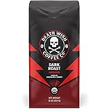 Death Wish Coffee, Organic and Fair Trade Dark Roast Ground Coffee, 16 oz